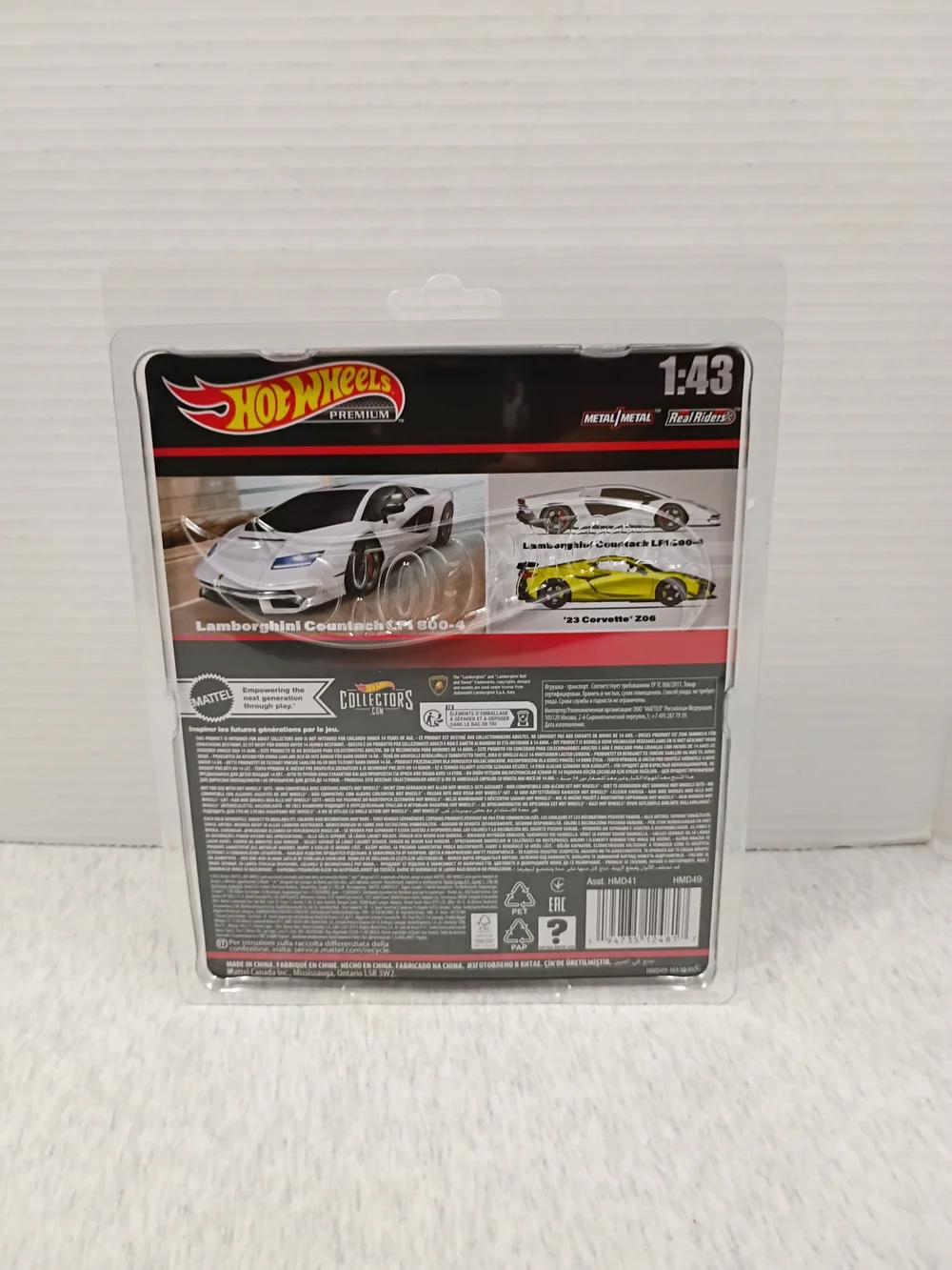 HOT WHEELS PREMIUM #1 LAMBORGHINI COUNTACH LPI 800-4 1:43 DIE CAST TOY CAR MISP
